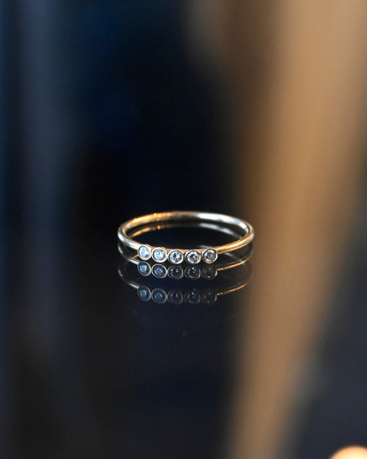 14k Diamond Gold Ring - 11号