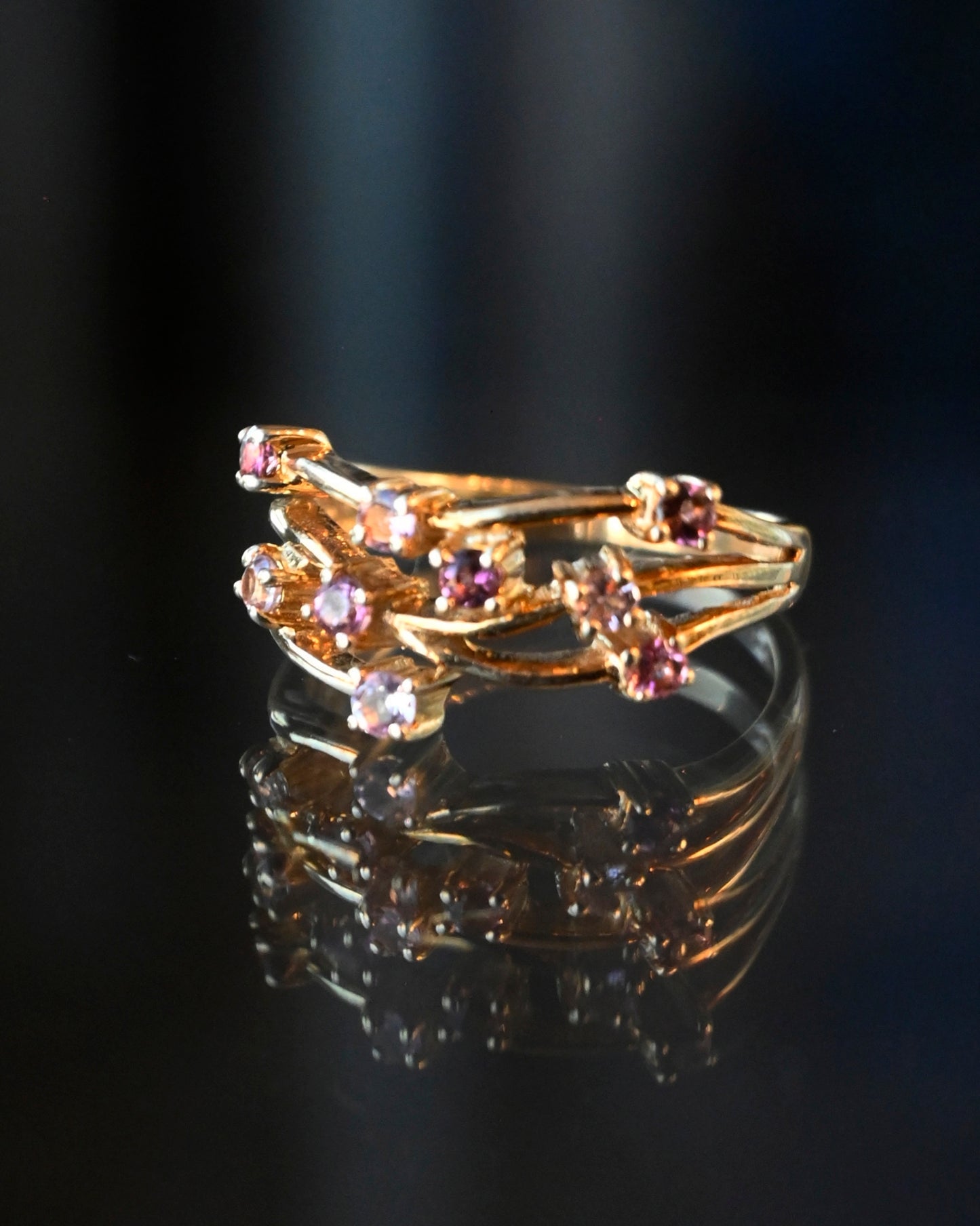 9k Pink Topaz Gold Ring - 13号