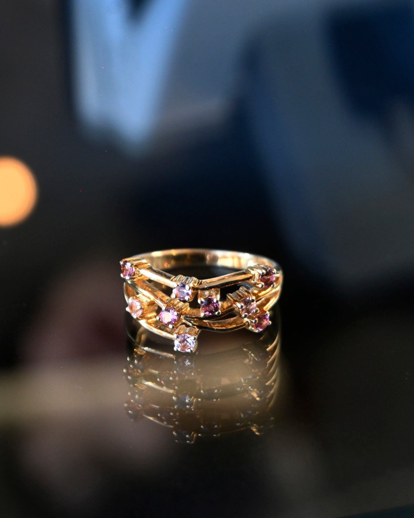 9k Pink Topaz Gold Ring - 13号