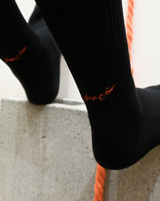 "four o four" Rib Socks - Black