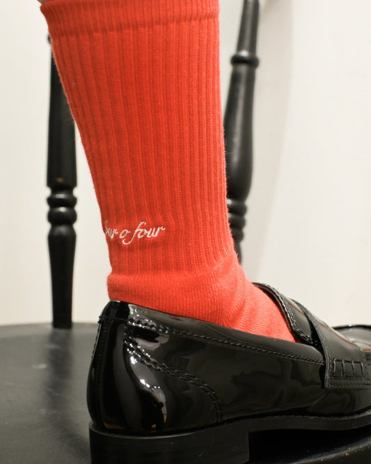 "four o four" Rib Socks - Red