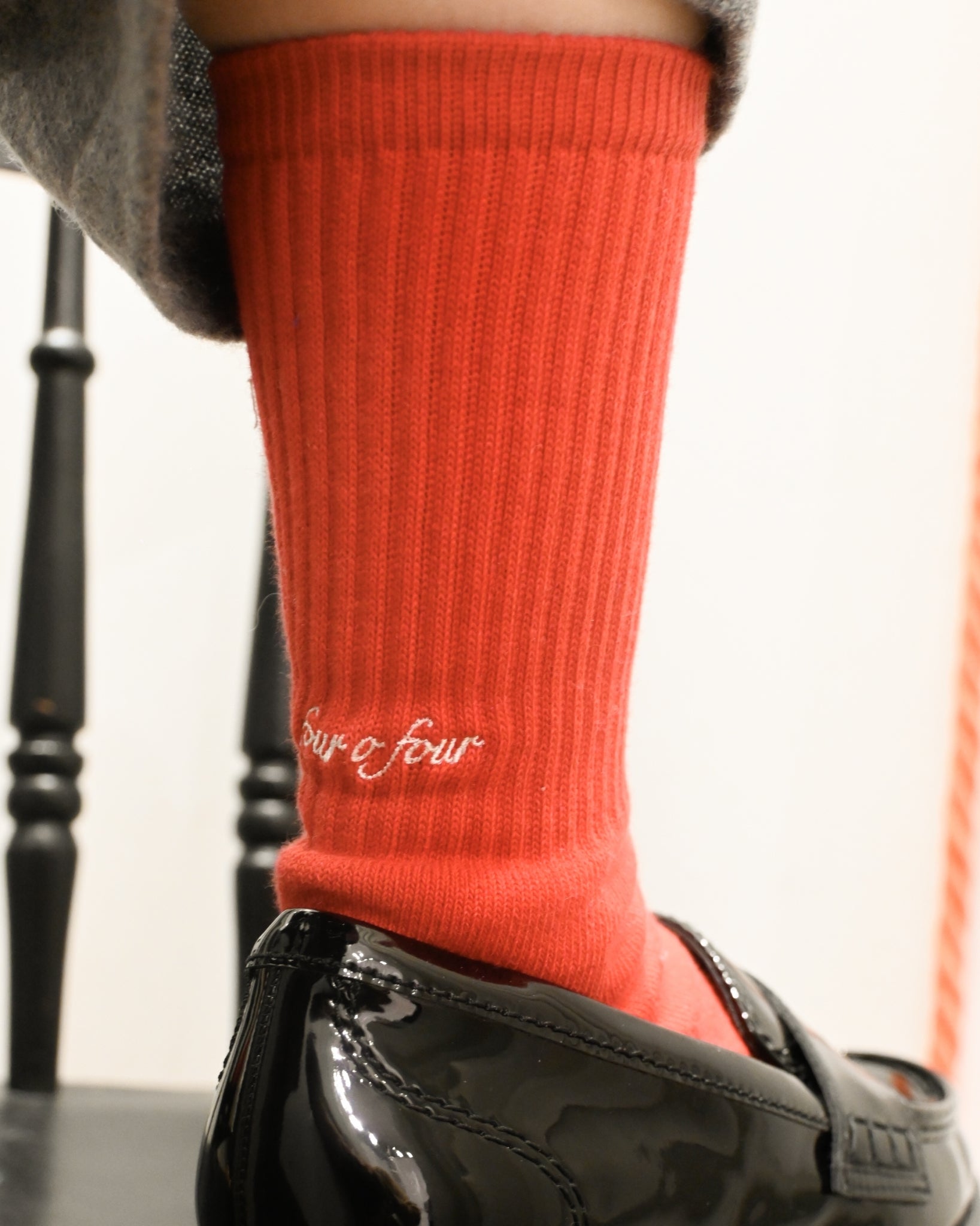 "four o four" Rib Socks - Red