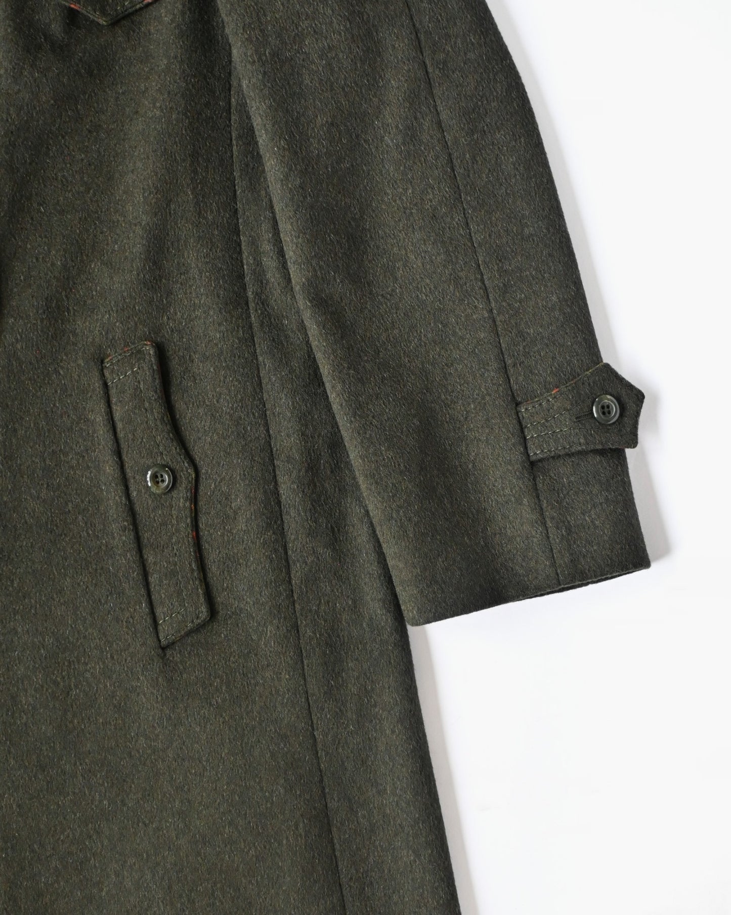 Dark Green Wool Long Coat