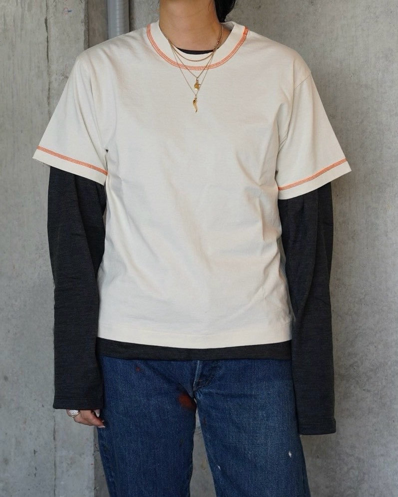 404 Stitched S/S Soft Tee - Ecru