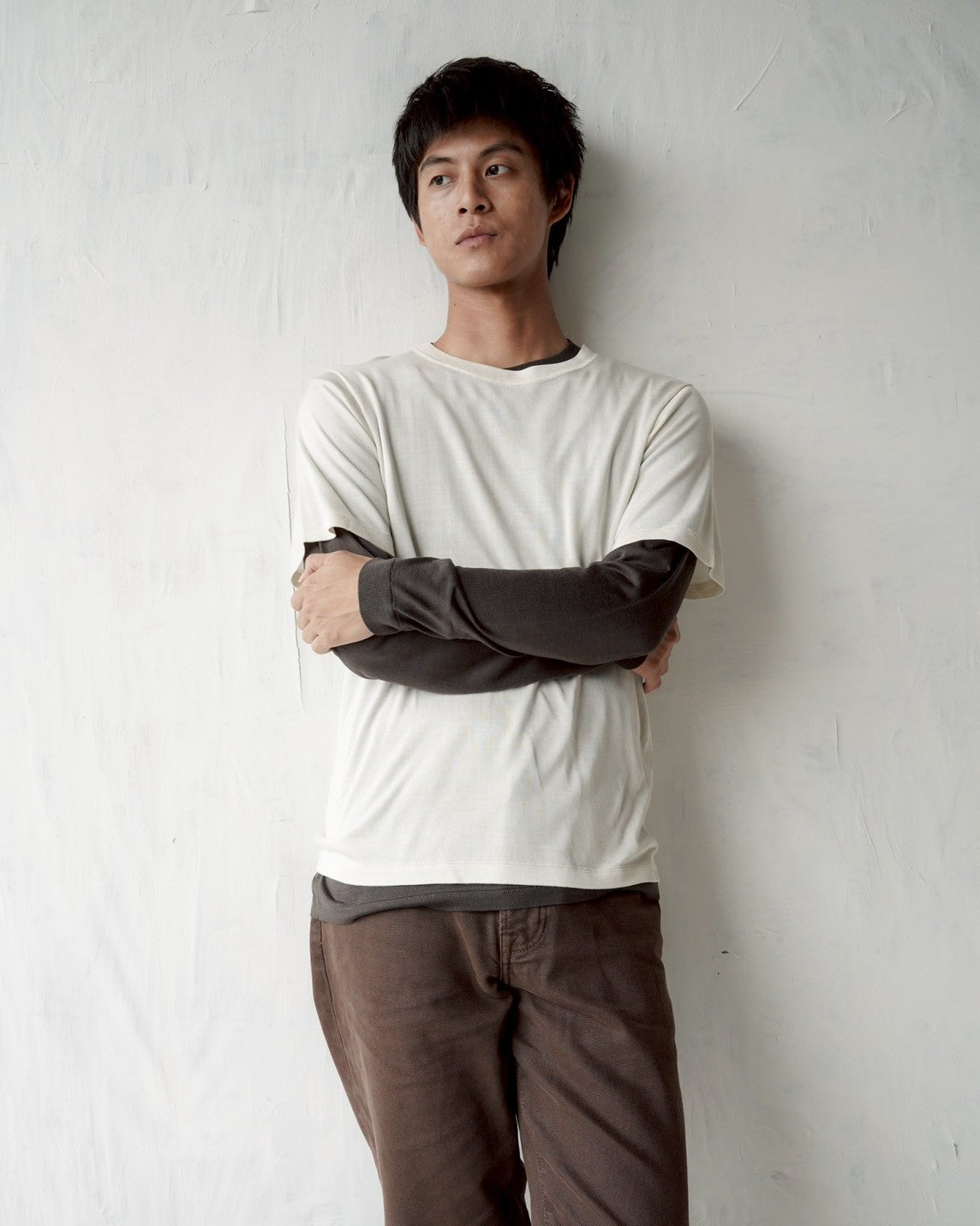 100% Washable Silk Tee S/S - Ivory