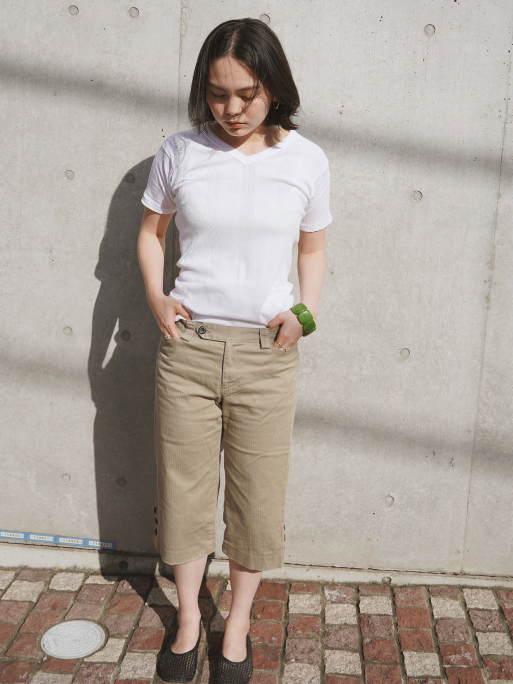 Miller White V-Neck Tee