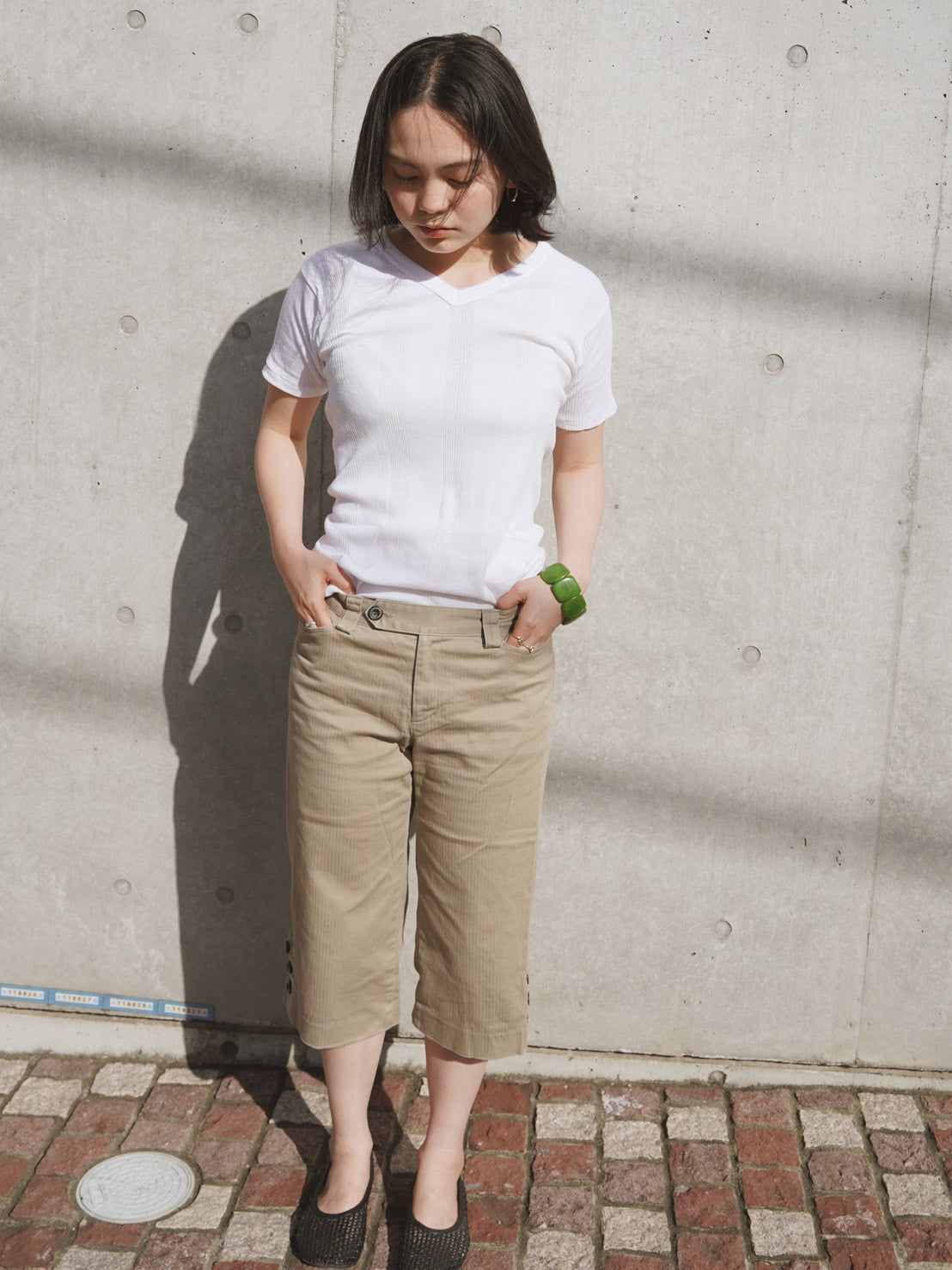 Miller White V-Neck Tee