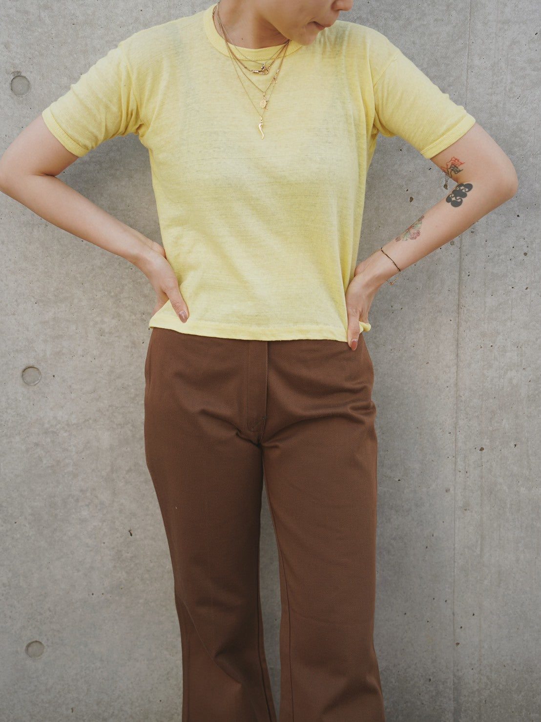 Cropped Pale Color T-Shirt