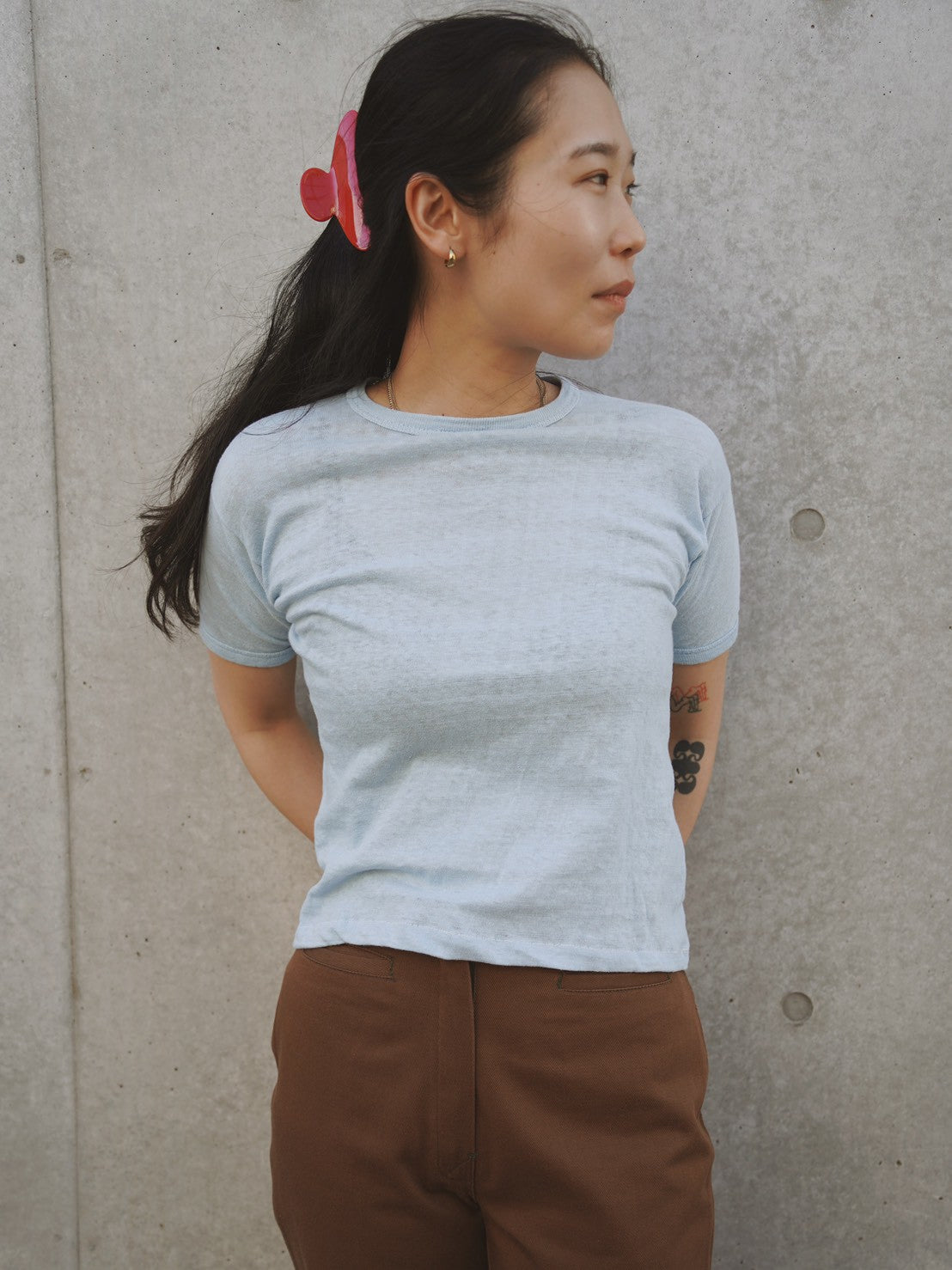Cropped Pale Color T-Shirt