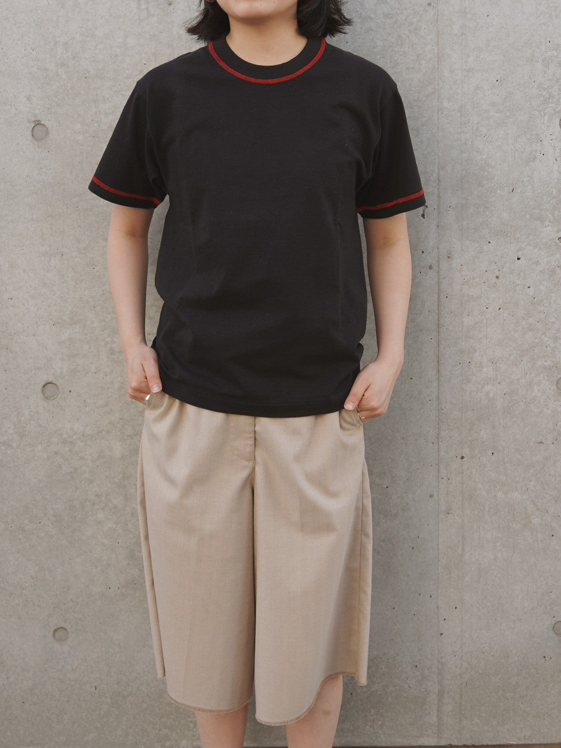 404 Red Stitched S/S Black Tee
