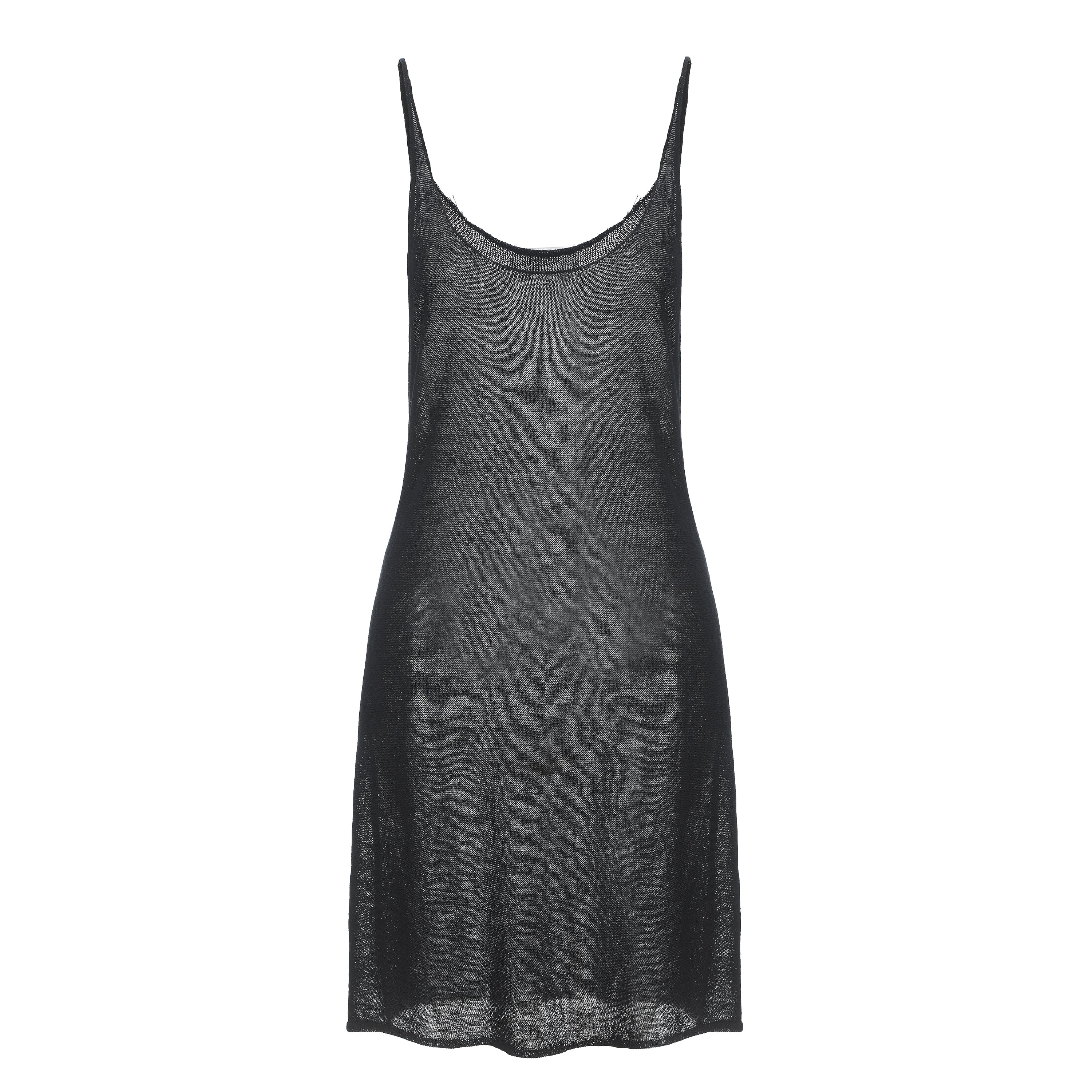 "RUOHAN" Black Knit Slip Top