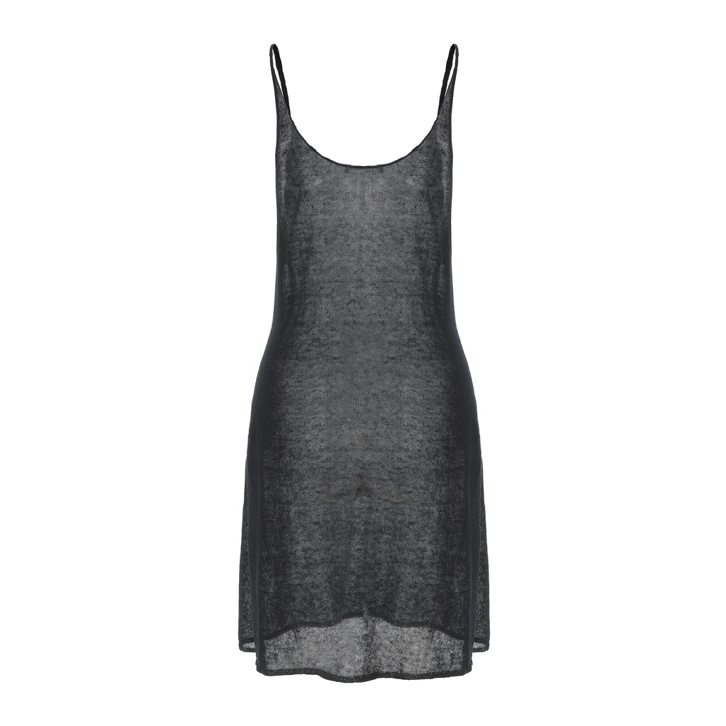 "RUOHAN" Black Knit Slip Top