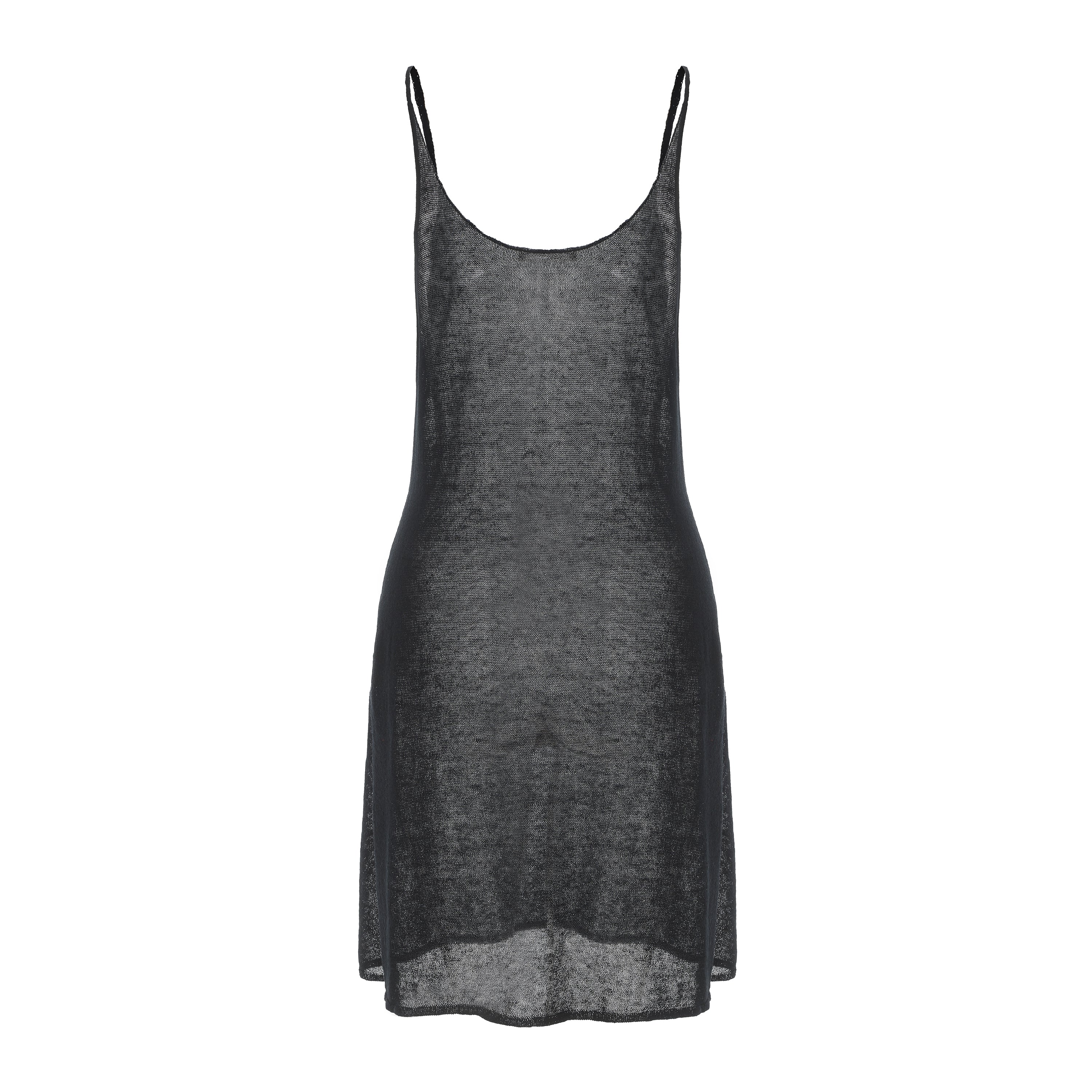 "RUOHAN" Black Knit Slip Top
