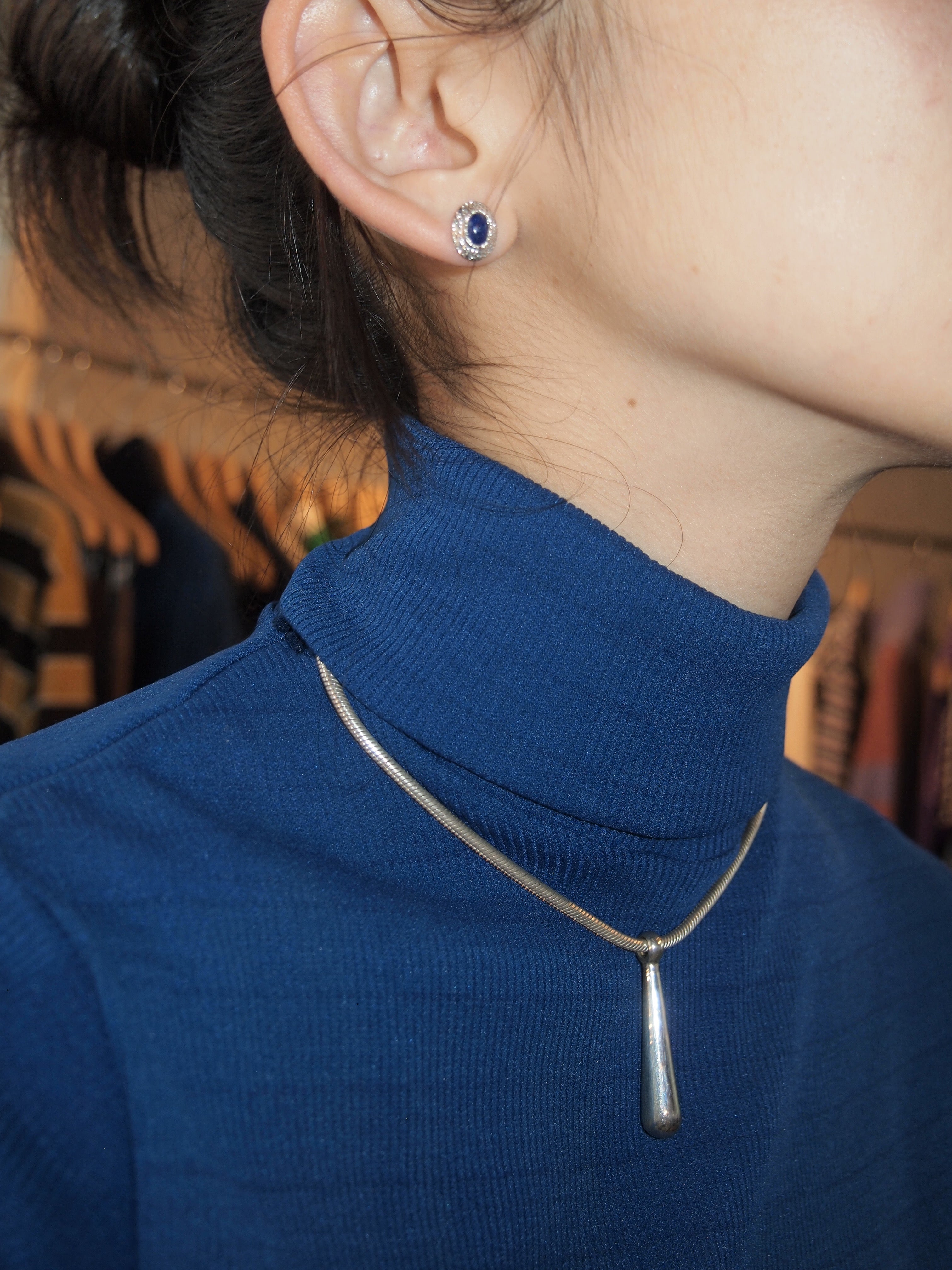Blob Pendant on Rubber Cord and Kosa Chain