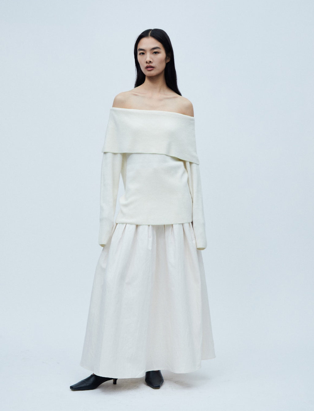"RUOHAN" Cream Haida Knitted Top