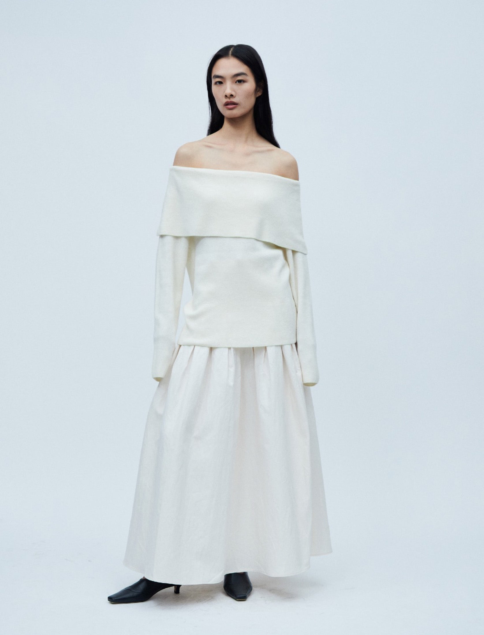 "RUOHAN" Cream Haida Knitted Top
