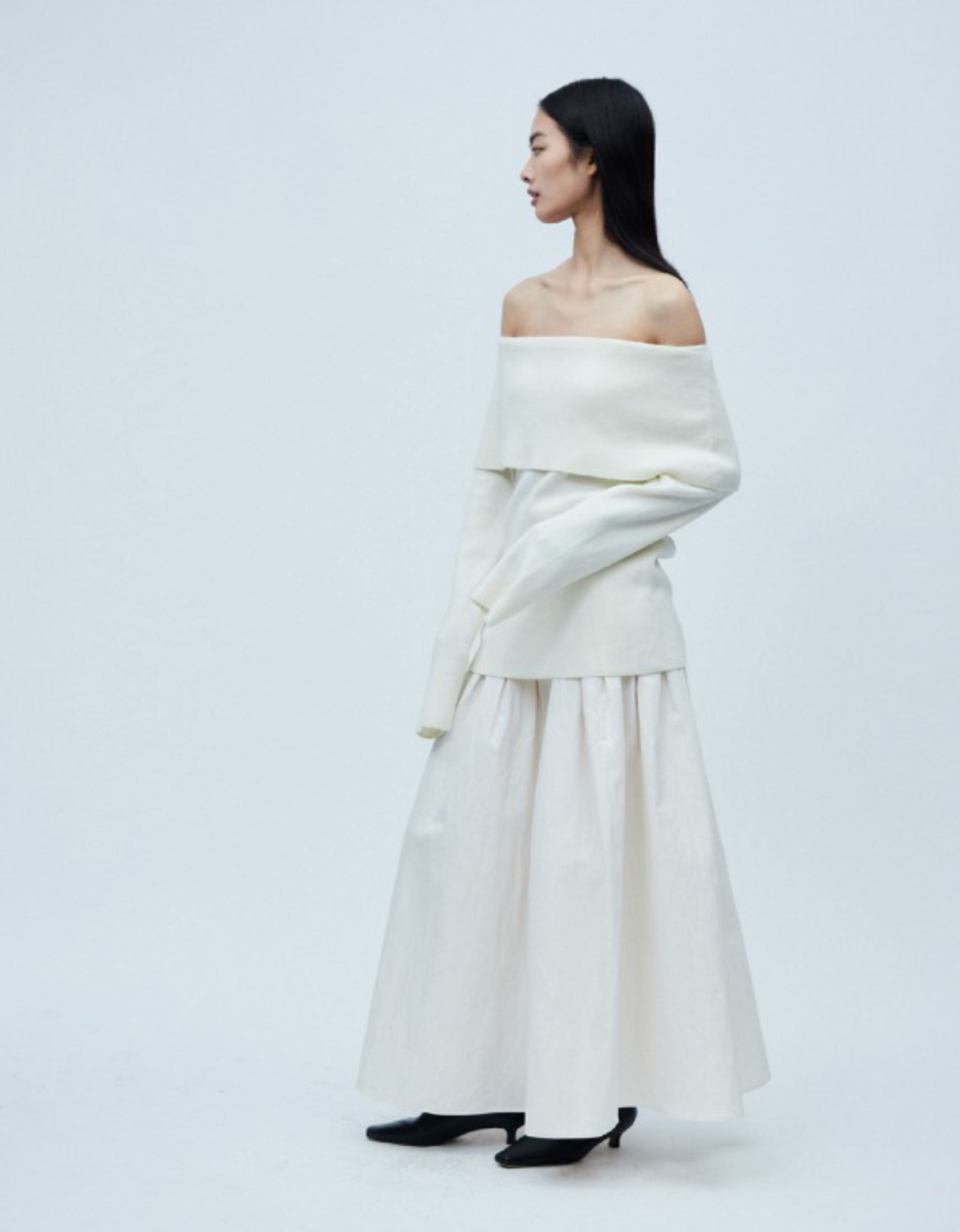 "RUOHAN" Cream Haida Knitted Top