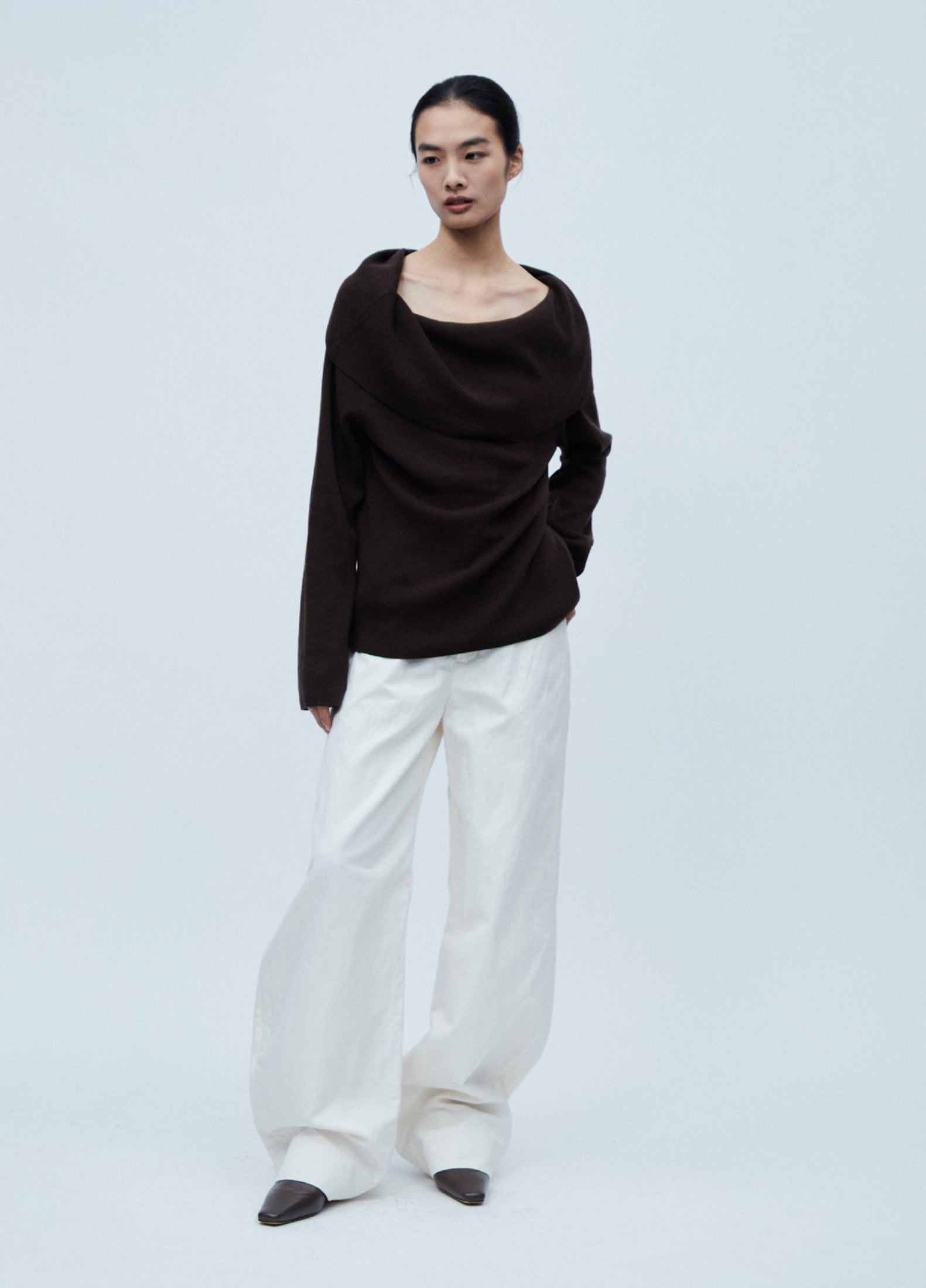 "RUOHAN" Cream Haida Knitted Top