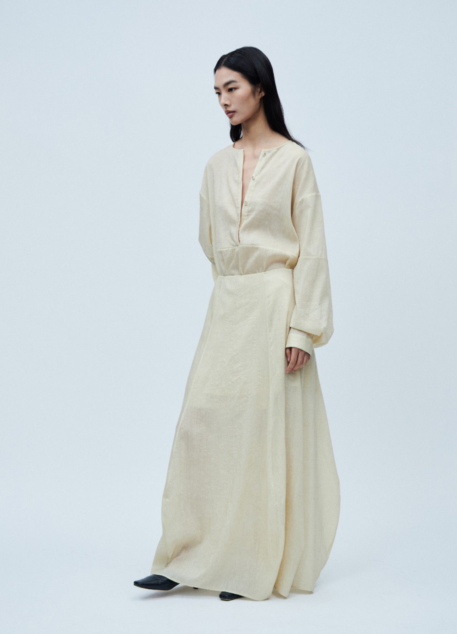 "RUOHAN" Wool Blend Viti Skirt