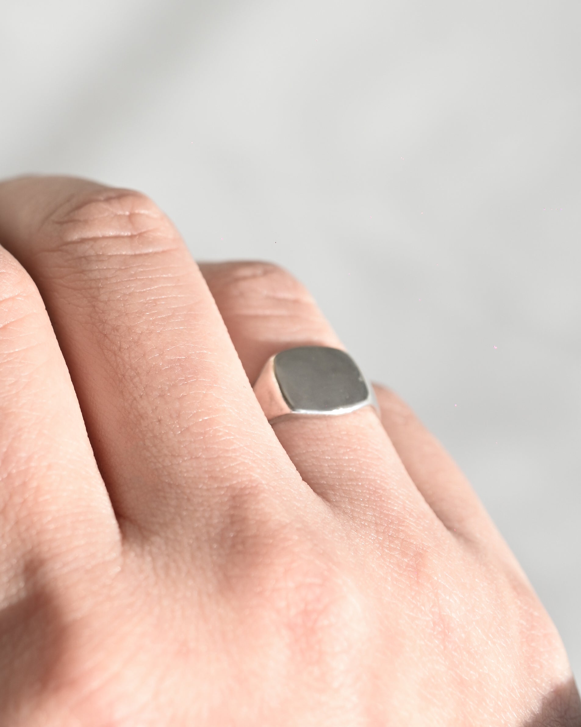 Signet Silver Ring - Square (10号)
