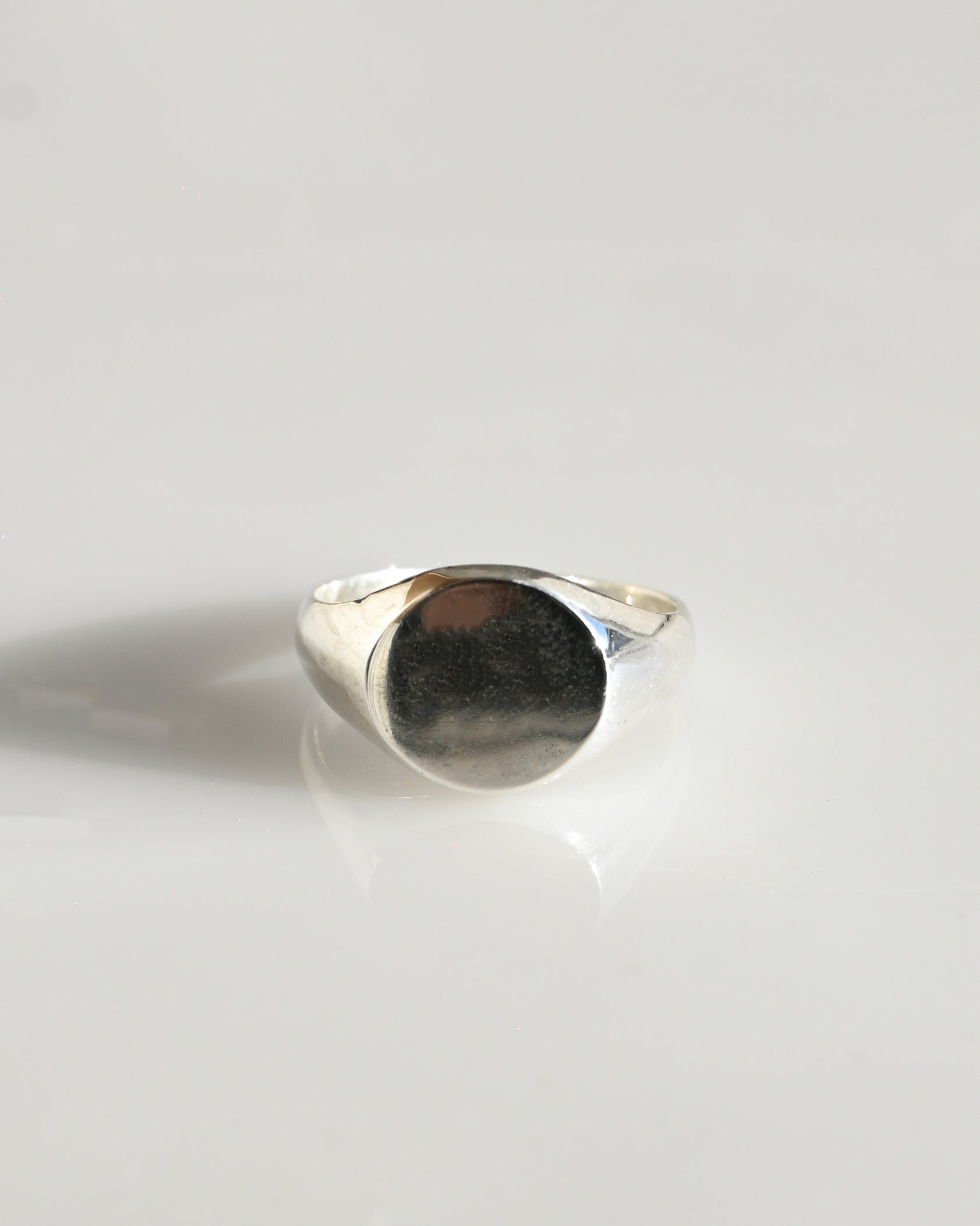 Signet Silver Ring - Round (11.5号)