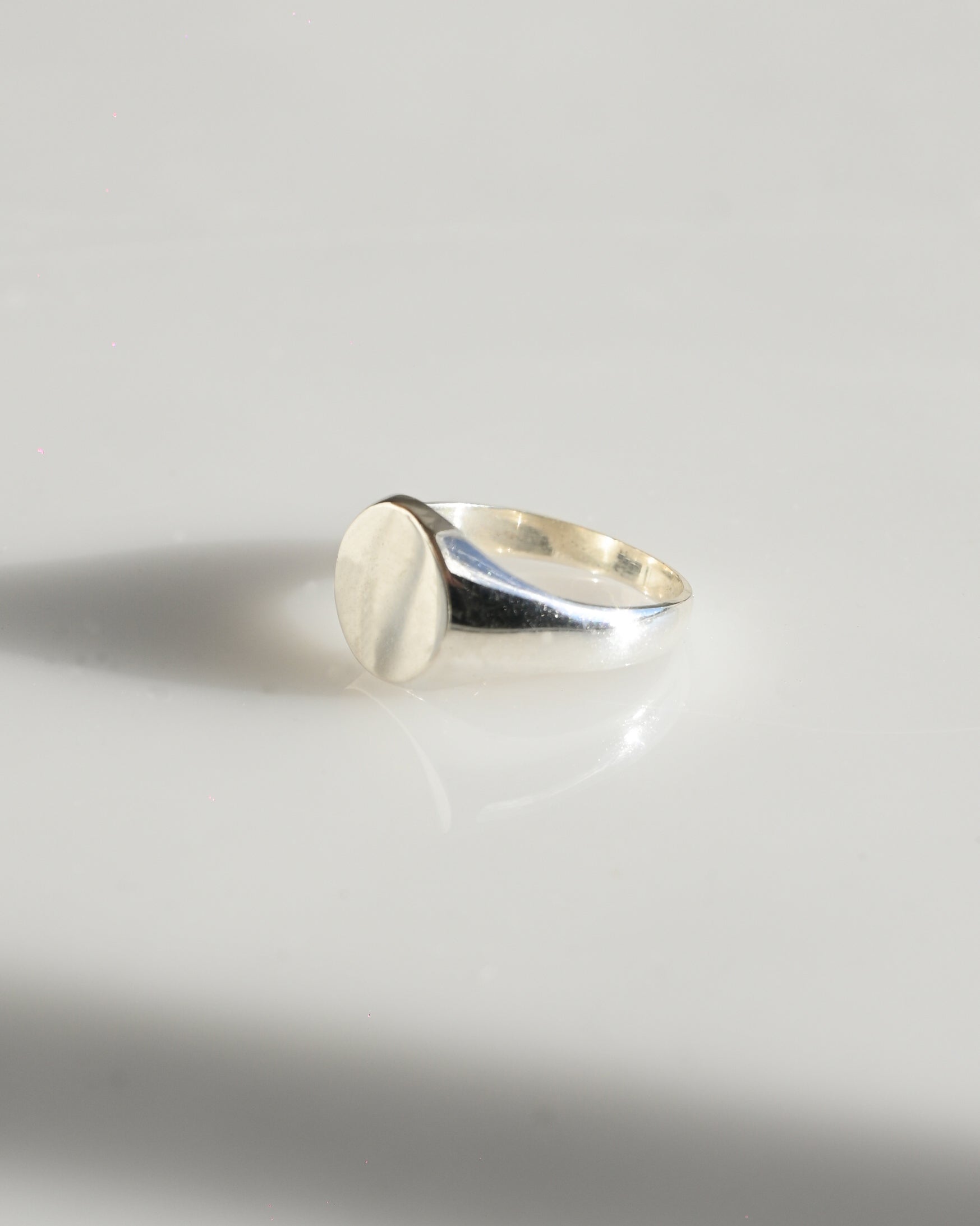 Signet Silver Ring - Round (11.5号)