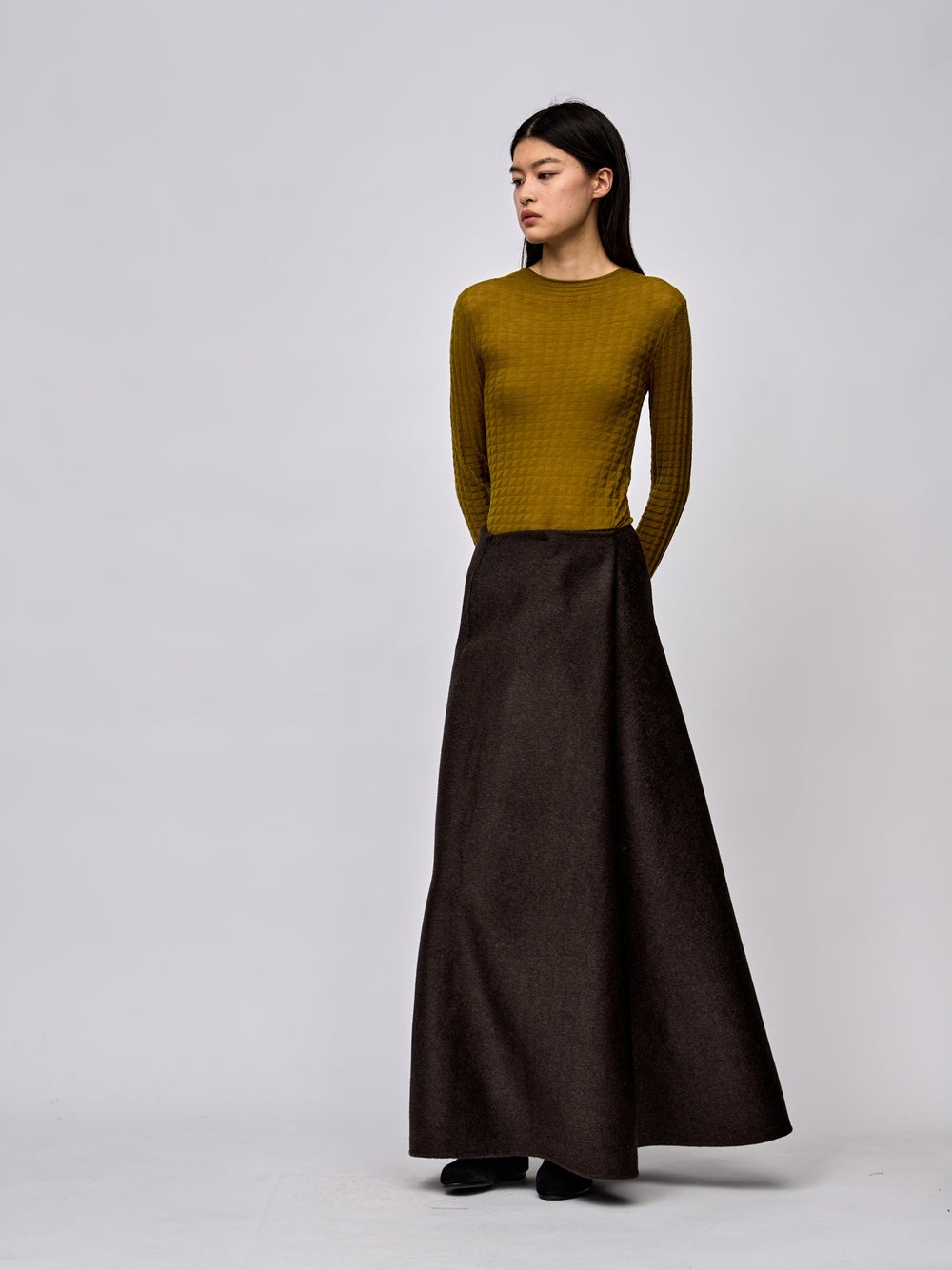 "RUOHAN" COFFEE NASSAU SKIRT