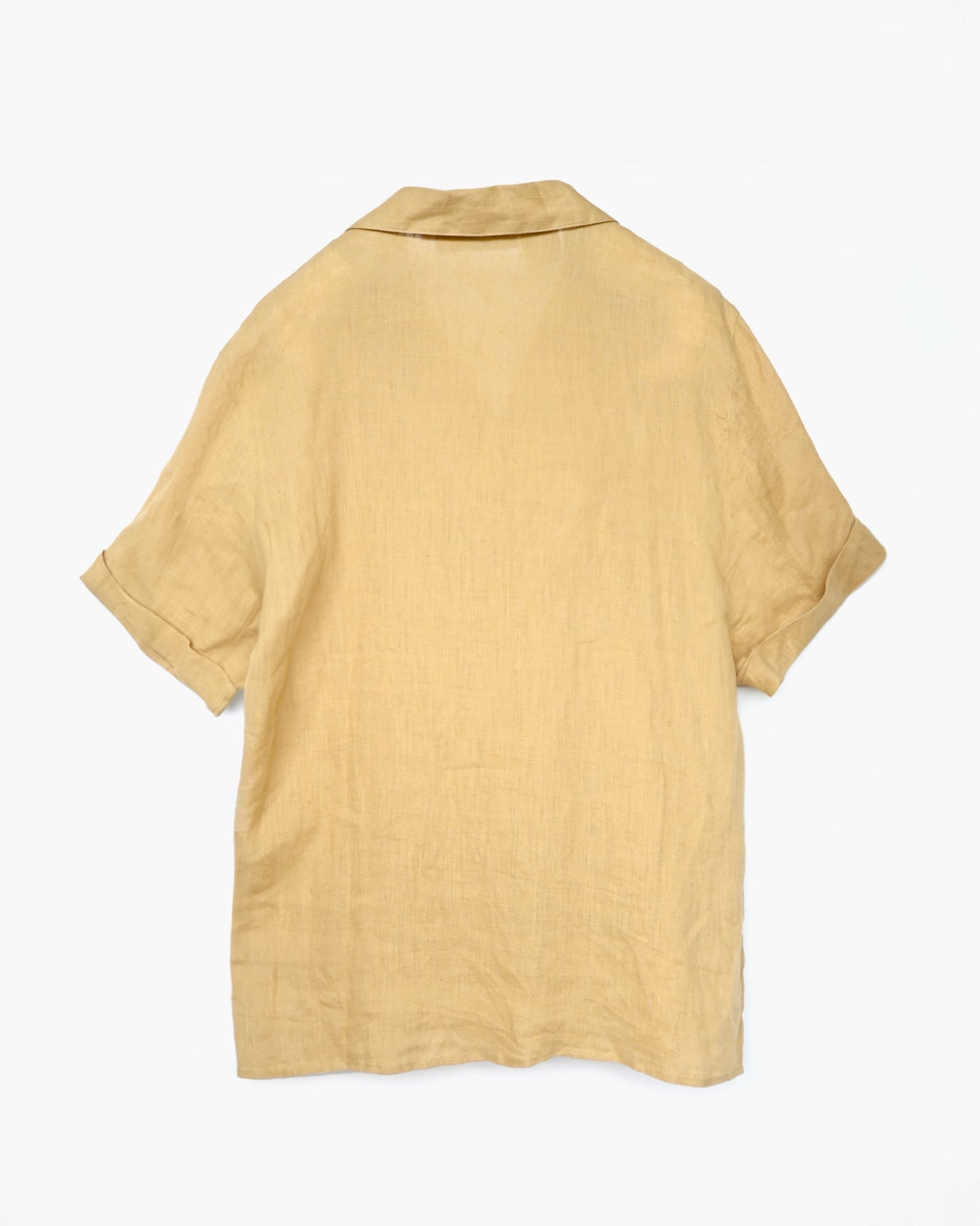 100% Linen S/S Open-Collar Shirt