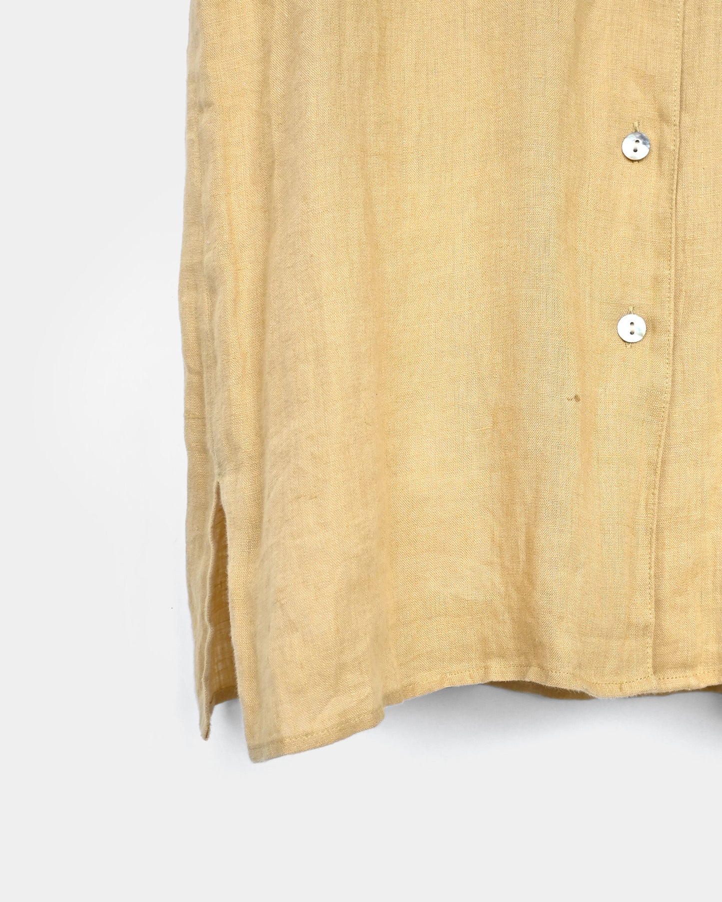 100% Linen S/S Open-Collar Shirt