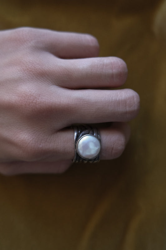 Silver Pearl Ring 13号