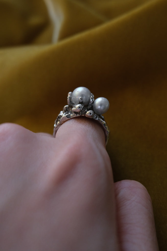 Silver Pearl Ring - 17号