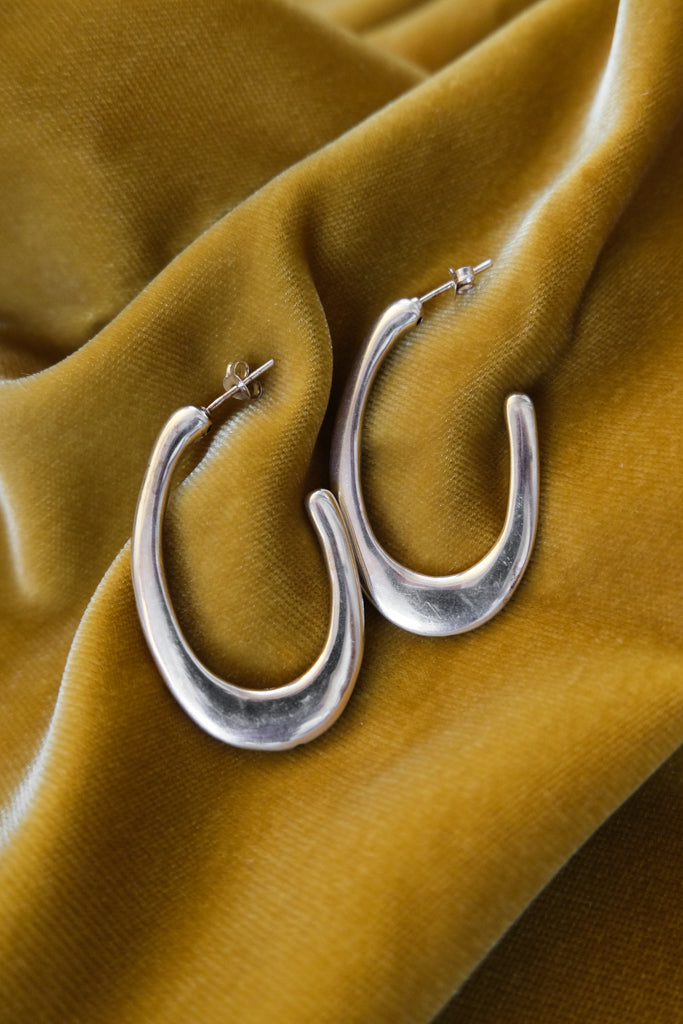 Chunky Sterling Silver Hoop Earrings