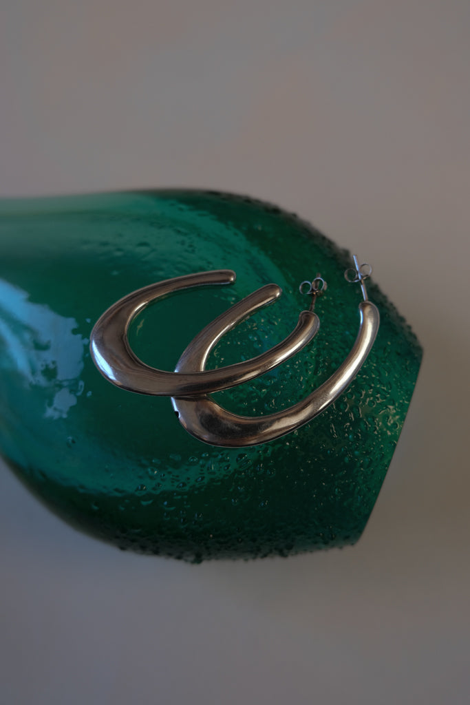 Chunky Sterling Silver Hoop Earrings