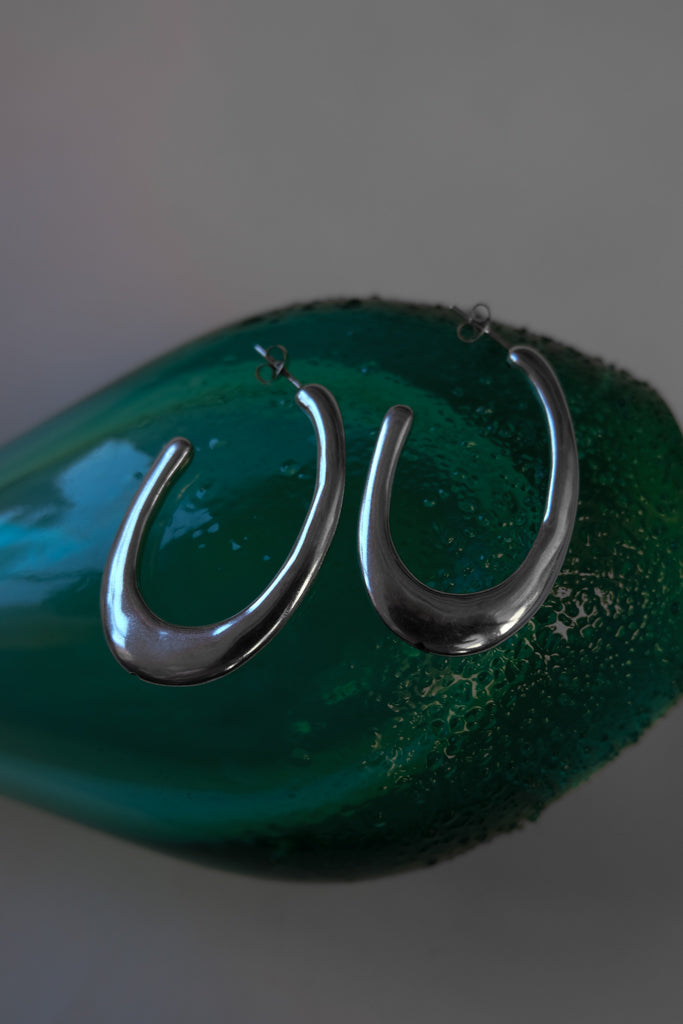 Chunky Sterling Silver Hoop Earrings