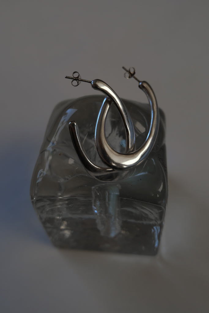 Chunky Sterling Silver Hoop Earrings