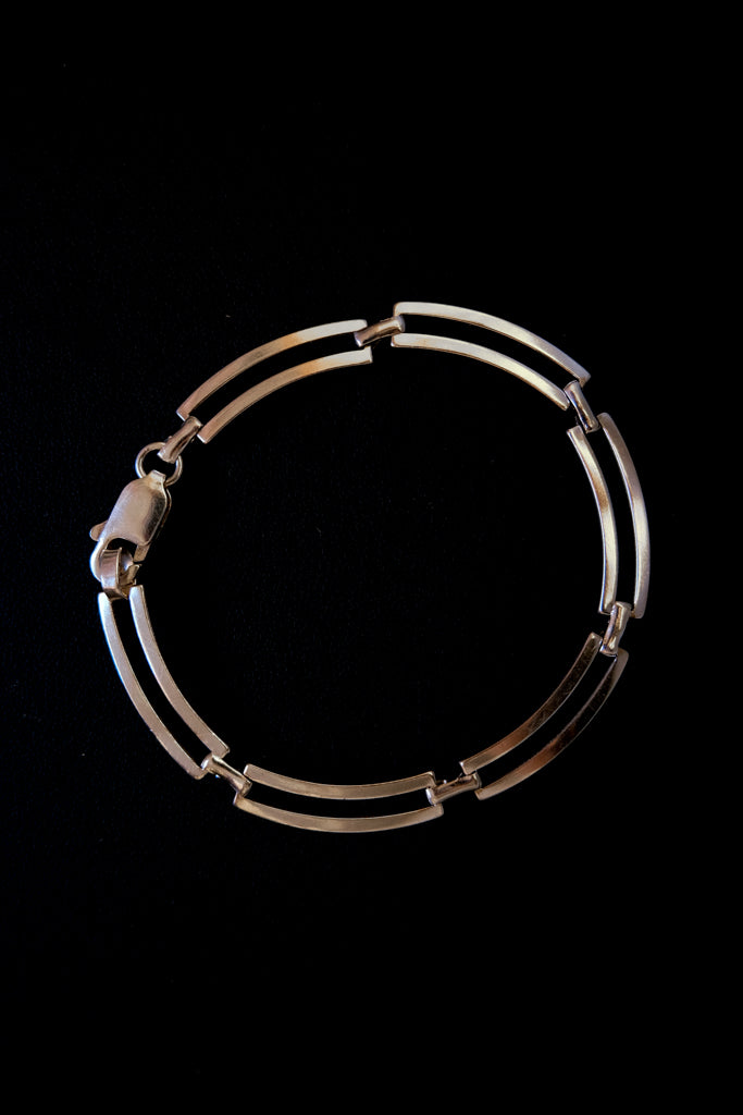 Sterling Silver Panel Link Bracelet