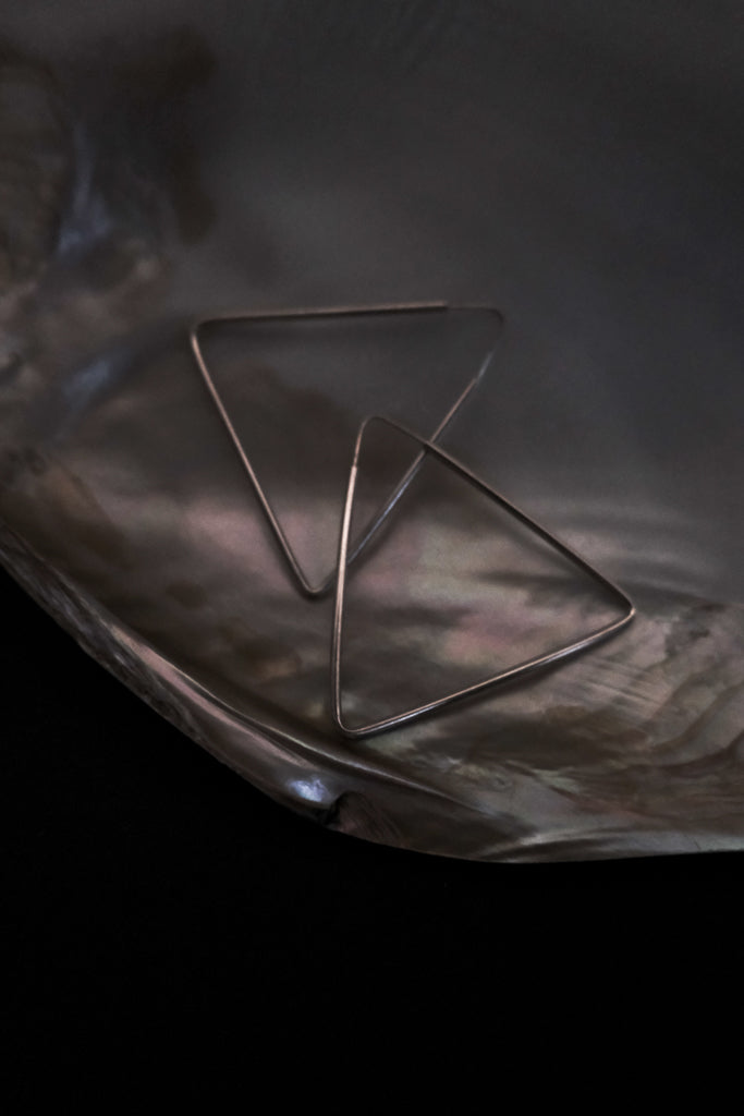 Sterling Silver Triangle Hoop Earrings