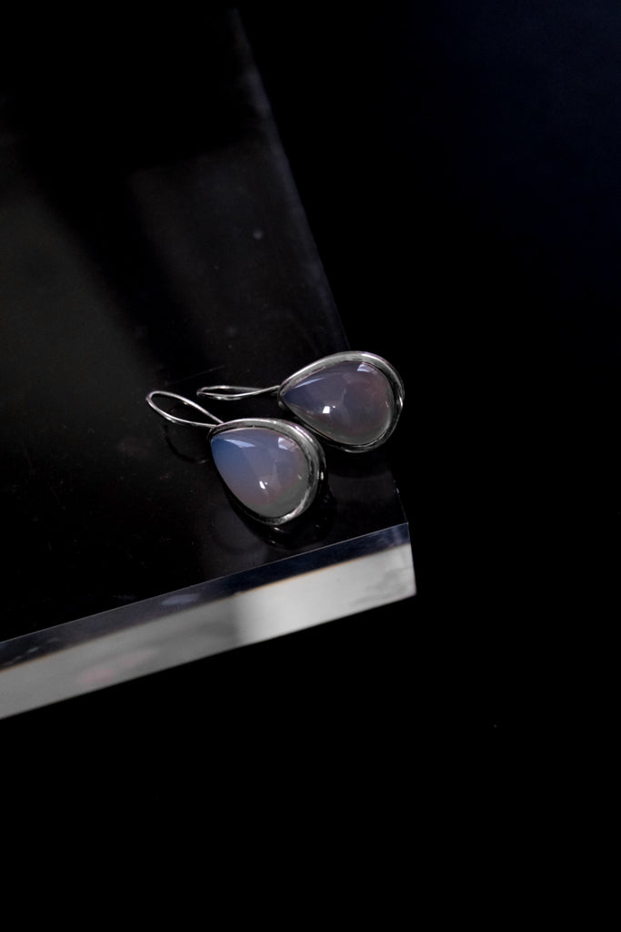 Blue Chalcedony Teardrop Earrings