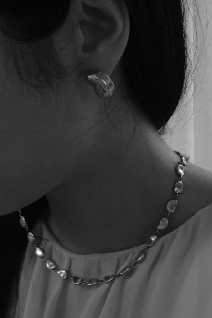 Silver Beans Earrings