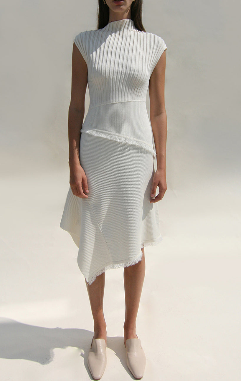 Asymmetry Dress - White