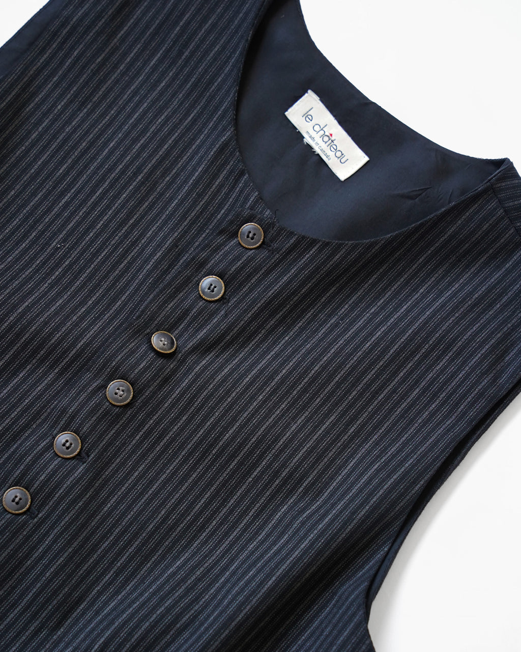 Pinstripe Collarless Vest