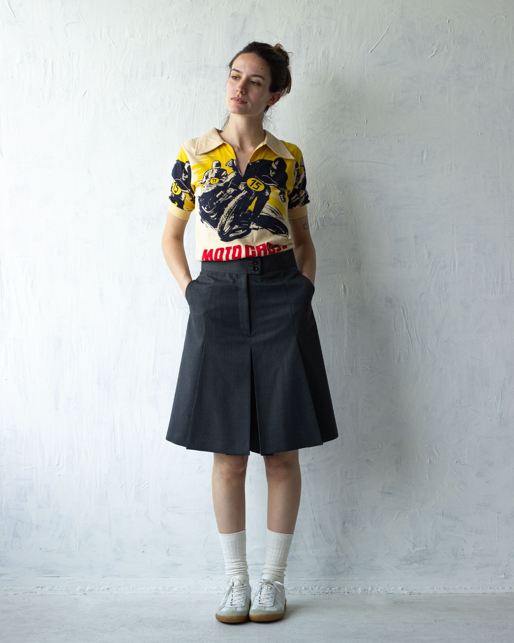 70's Art Printed S/S Cotton Polo