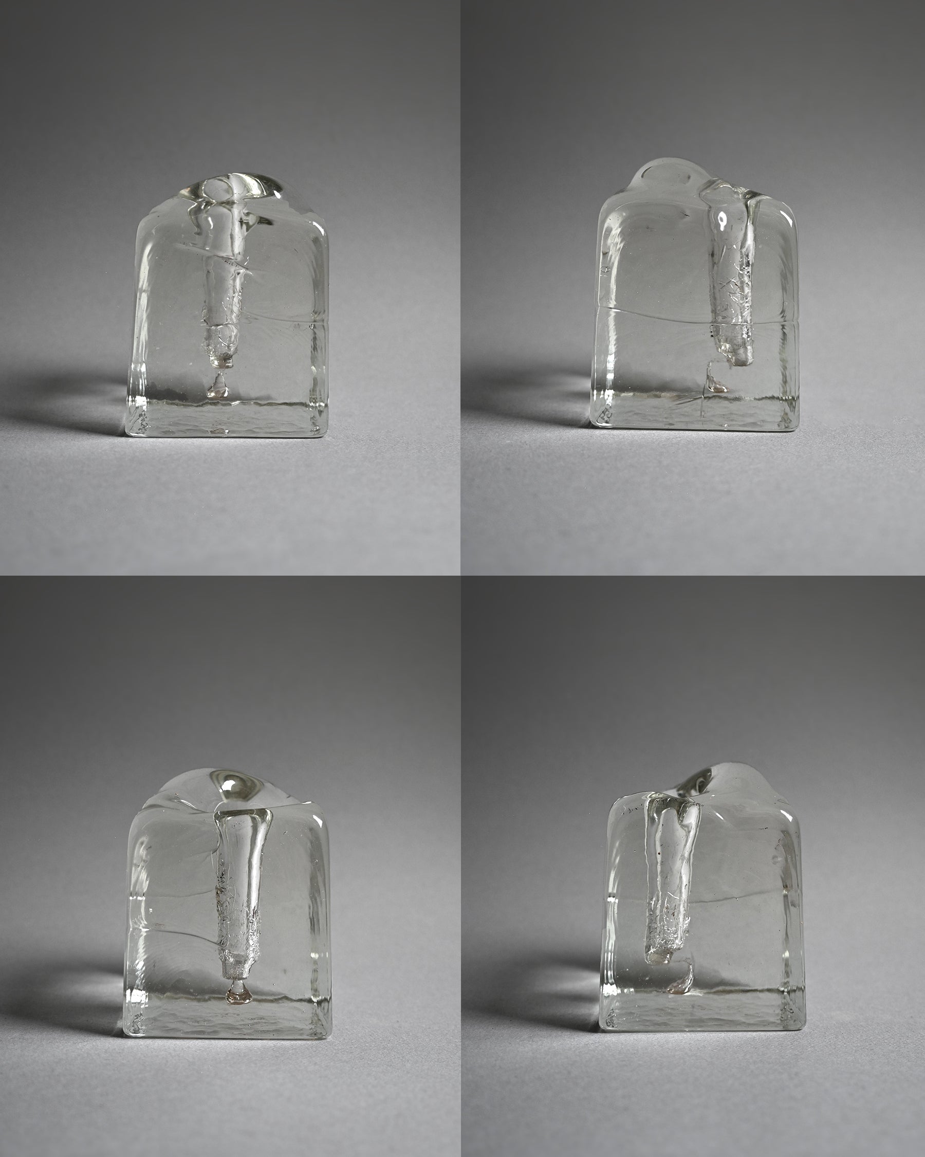 Mid-Century Ice Block Glass Vase