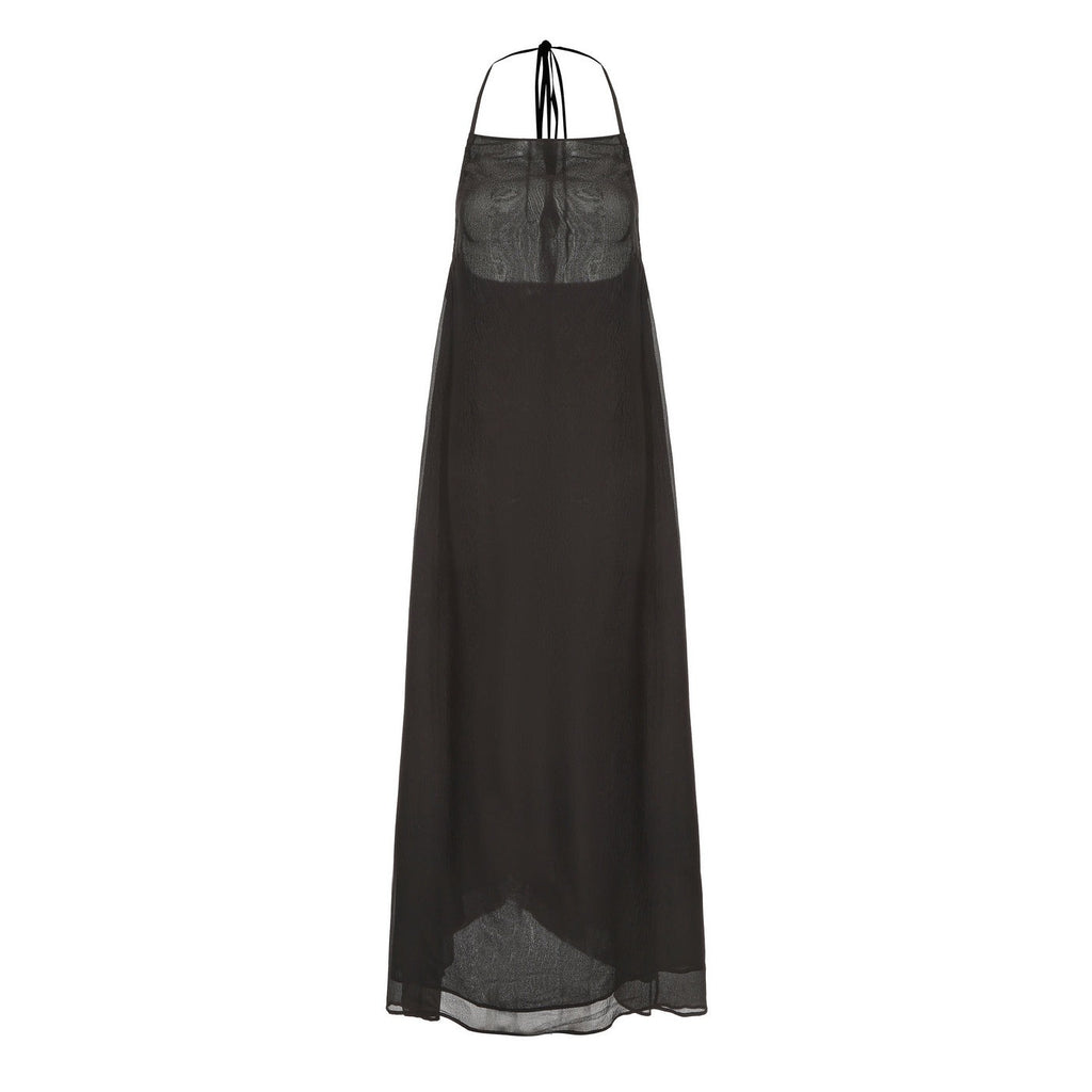 "RUOHAN" JET BLACK LENA DRESS