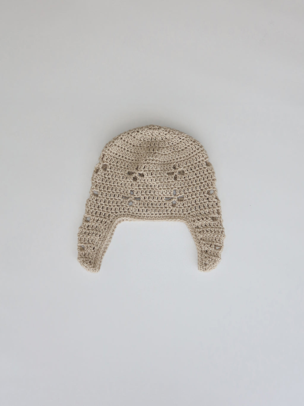 "CROCHEANT" Eyelet beanie - Beige