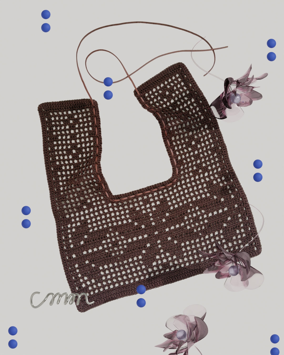 Handmade Crochet Tie Collar