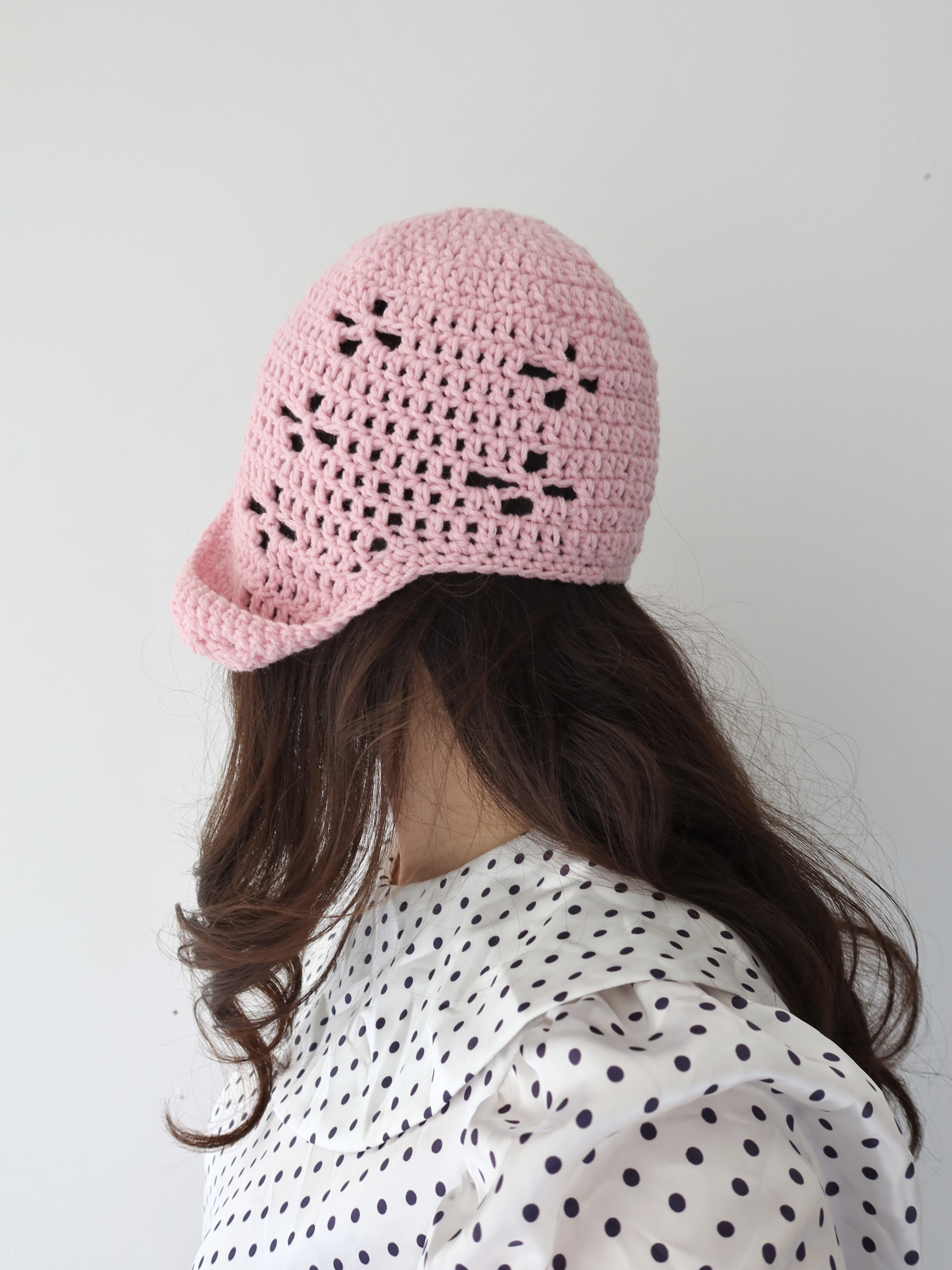 "CROCHEANT" Eyelet beanie - pink