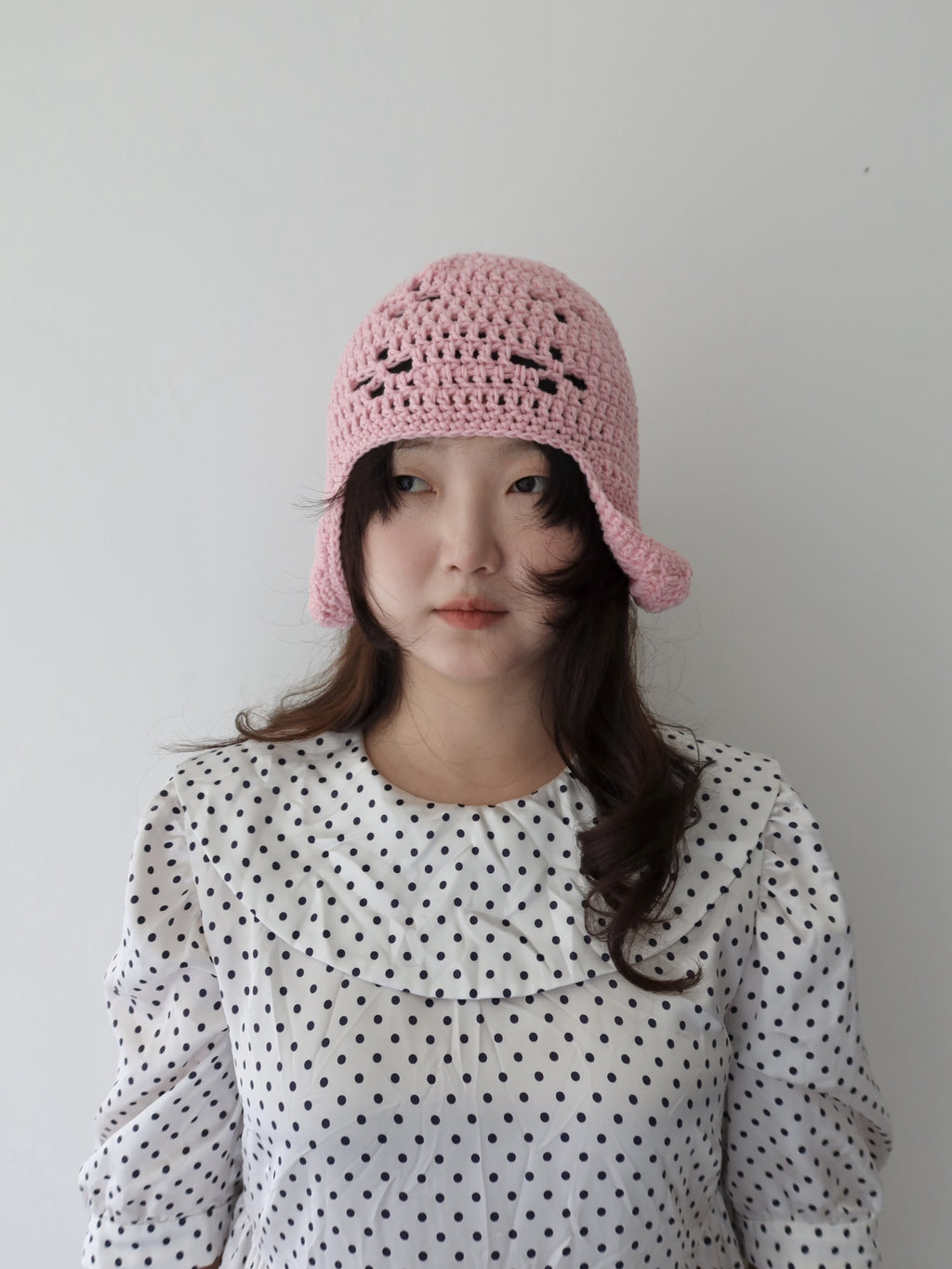 "CROCHEANT" Eyelet beanie - pink
