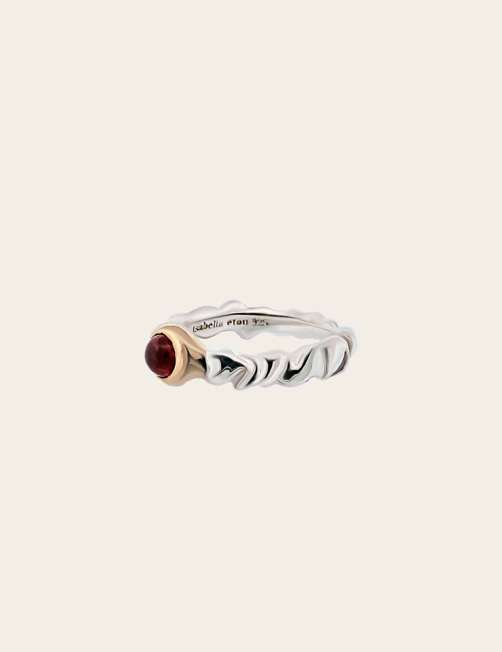 "Isabella Etou" Crinkle Bubble Garnet Ring