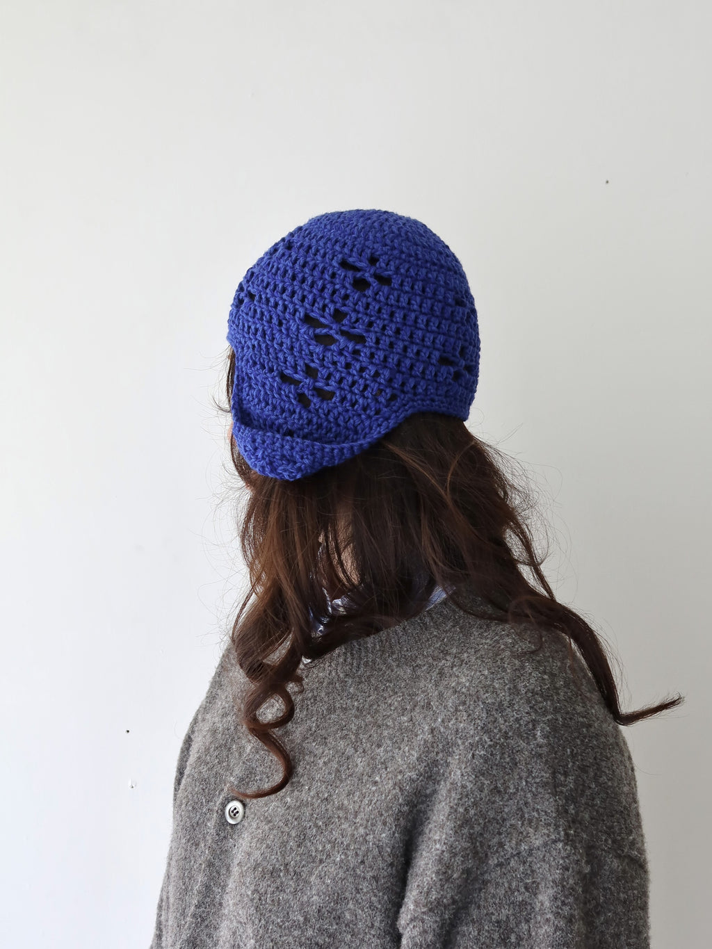 "CROCHEANT" Eyelet beanie - Blue